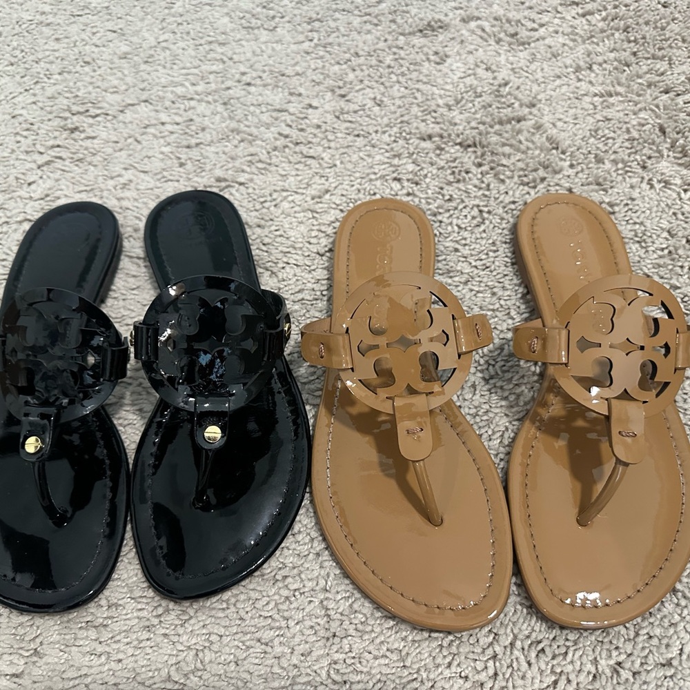 Tory Burch Women's Black and Tan Sandals